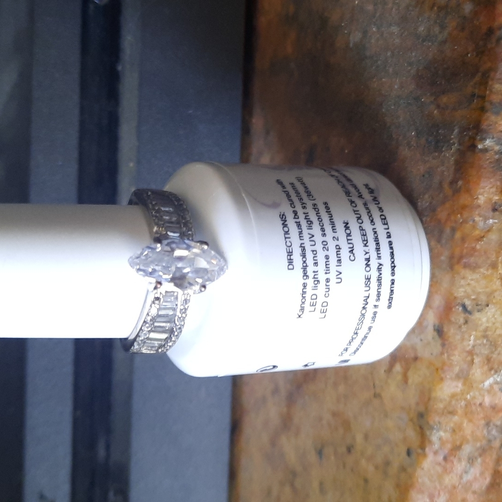 Bling jewelry cubic zirconia Marquee sterling silver ring